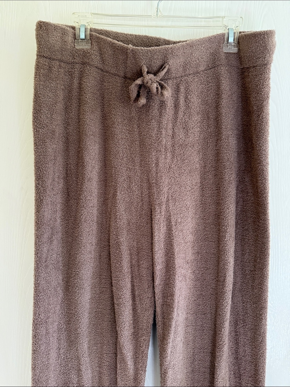 Barefoot Dreams Cozy Wide-Leg Knit Lounge Pants in Taupe